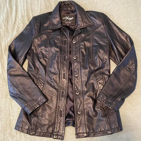 Vintage Maxima Black GENUINE LeathernJacket Women’s Size S Immaculate Condition - Picture 4 of 7
